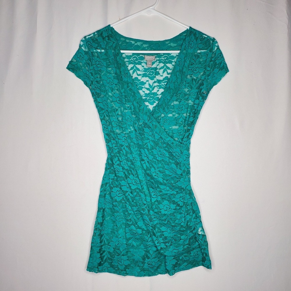 Vanity Y2K Sheer Lace Top Medium Mermaid Fairy Grunge Whimsigoth Retro Vintage